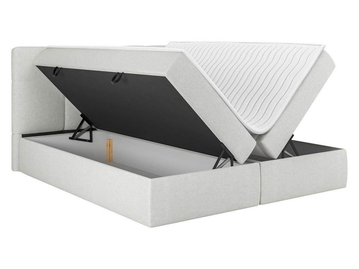 BOXBETT Figaro - Hellgrau/Schwarz, Holz/Textil (180/200cm) - MIRJAN24