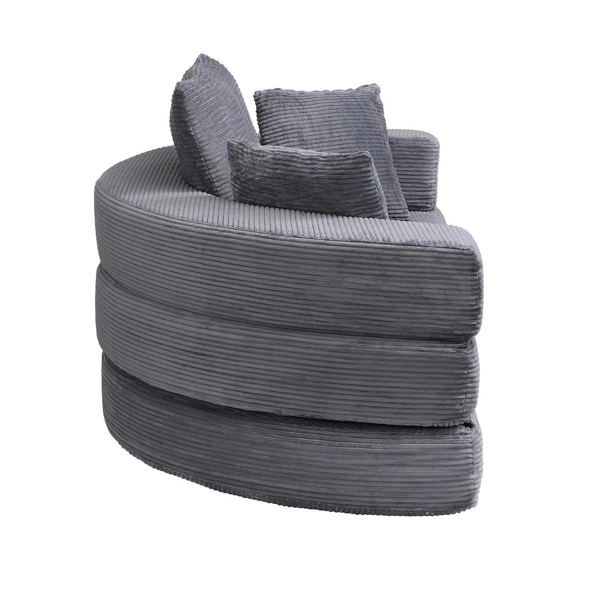 SCHLAFSOFA Loungesofa,Relaxsessel mit Schlaffunktion,klappbar,Cord,Grau - Grau, Textil (173/40/176cm) - LVHOM