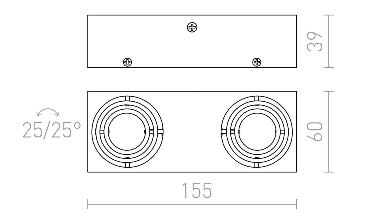 LEUCHTE MARVEL Aluminium 100 W - Silberfarben, Metall (4/155/6cm) - Rendl