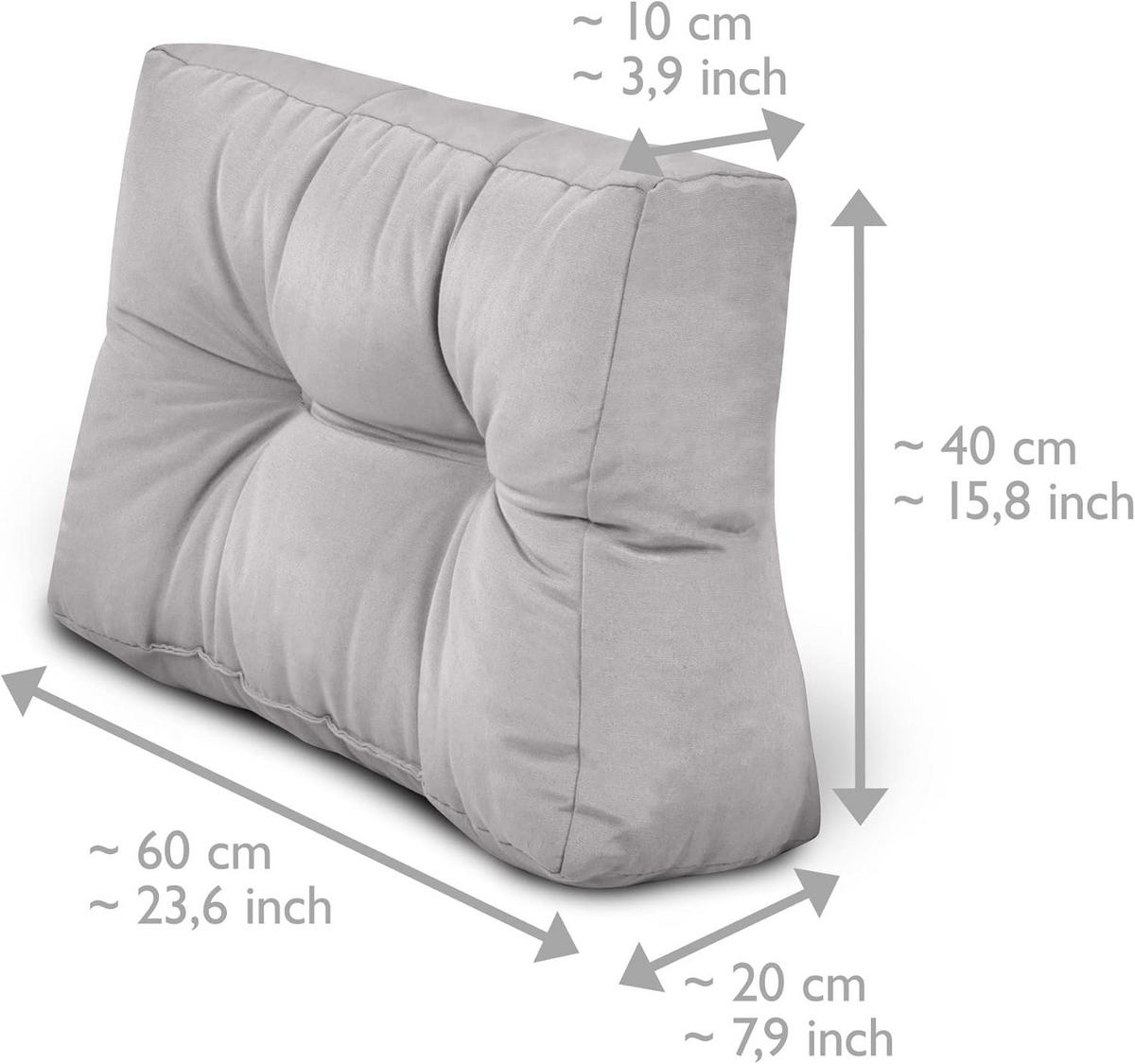 PALETTENKISSEN ECO Style Sitz 120x80x15cm Hellgrau + Rücken (2tlg) - Hellgrau, Textil (80/15/120cm) - Beautissu 