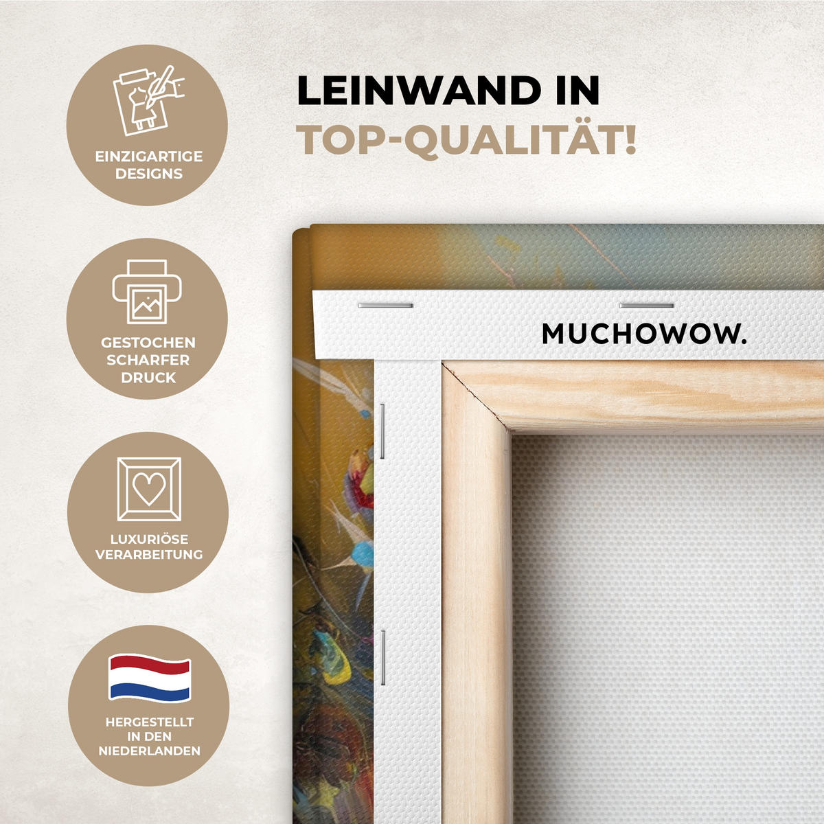 LEINWANDBILD Blumen - Kunst - Natur - Ölgemälde Gemälde 60x40 cm - Multicolor, Textil (60/40cm) - MuchoWow