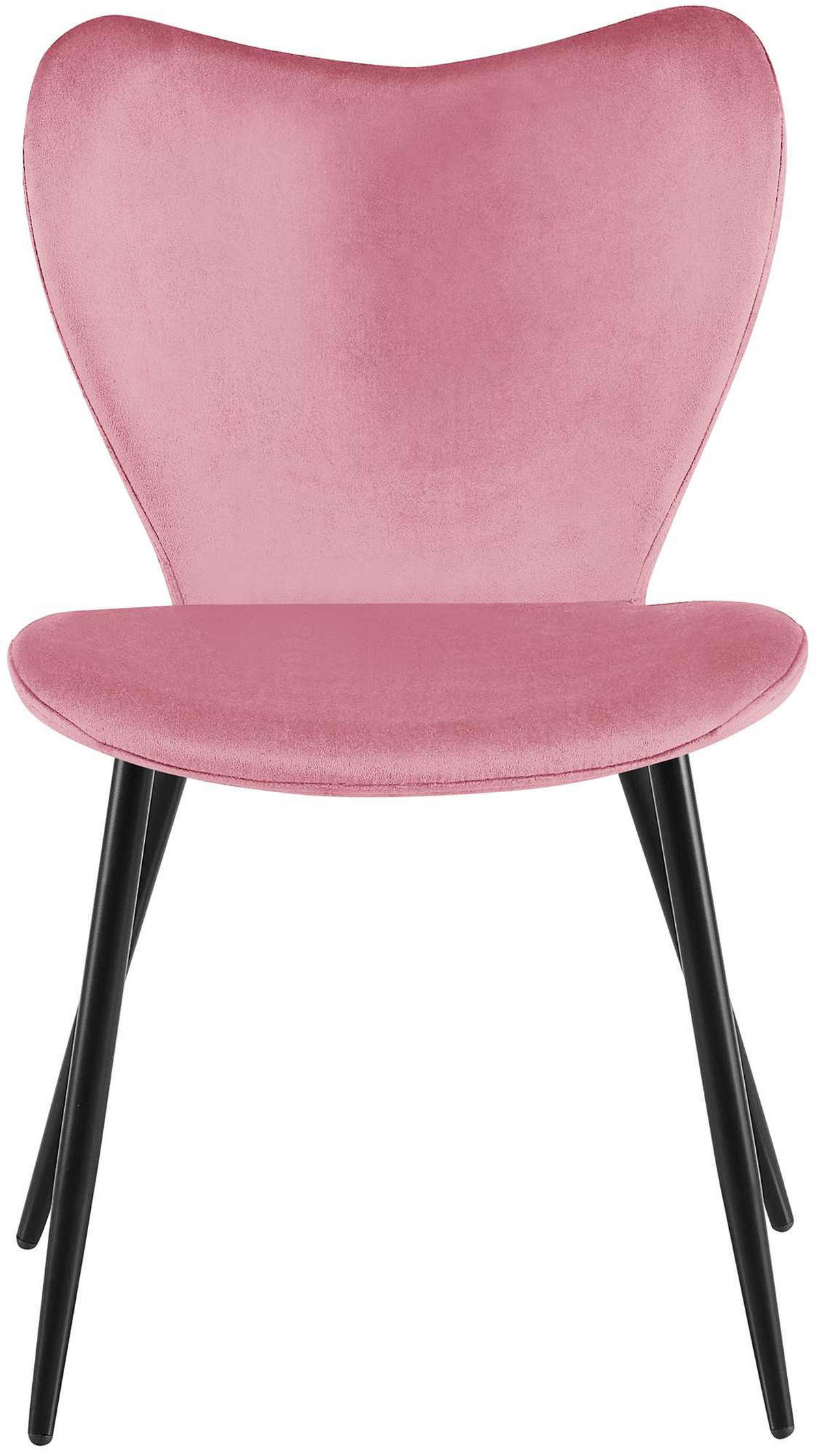 ESSZIMMERSTUHL Samt Rosa - Schwarz/Rosa, Textil/Metall (50/80/58cm) - CLP