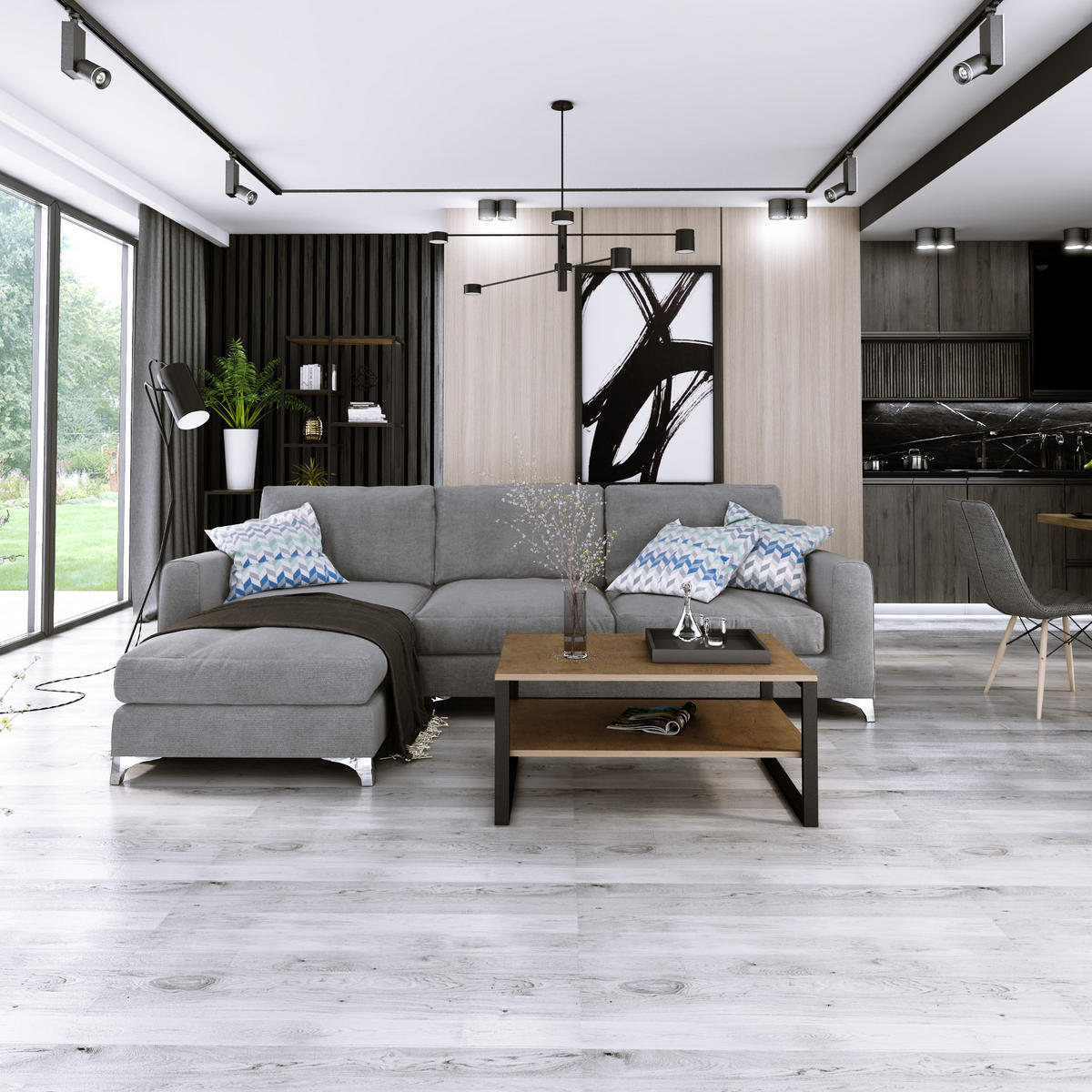 COUCHTISCH Basic rechteckig Lancelot mit Metallbeinen - Alteiche, Metall (60/90/47cm) - Design Möbel