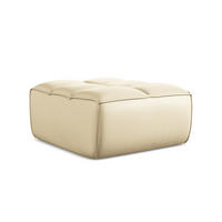 POUF Kunstleder Beige - Beige/Schwarz, Leder/Kunststoff (80/43/93cm) - Makamii
