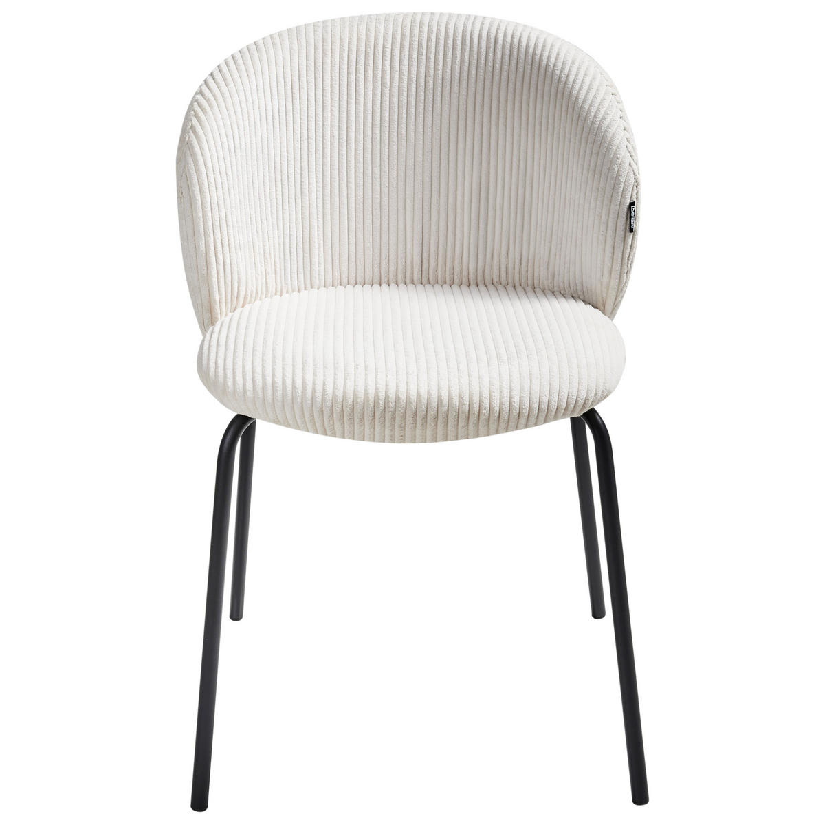 ESSZIMMERSTUHL 2er-Set Cremeweiß Miles - Schwarz/Weiß, Textil (53/83/55cm) - Beliani