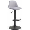 BARHOCKER Kilian, Gestell schwarz, Stoff Grau - Schwarz/Grau, Textil/Metall (39/100/43cm) - TPFLiving