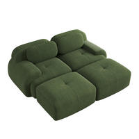 SOFA in Grün aus Cord, modular, rahmenlos und montagefrei - Grün, Textil (178/70/208cm) - Flora Grace