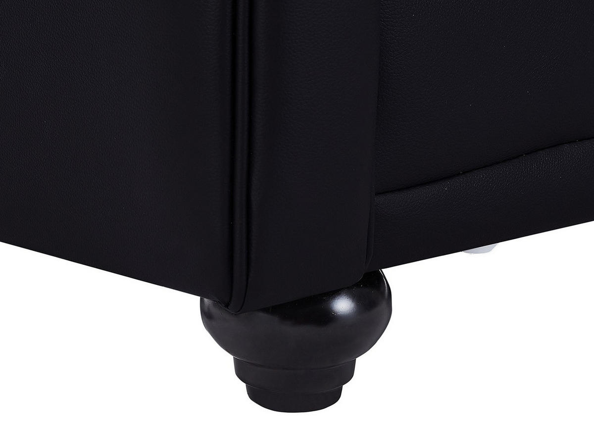 SOFA 2-Sitzer - Kunstleder - Schwarz - CHESTERFIELD - Schwarz, Leder (88/72/168cm) - Vente-Unique