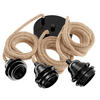 PENDELLEUCHTE Hang 3 Flammig Retro - Beige, Naturmaterialien (250/1/250cm) - HOOPZI