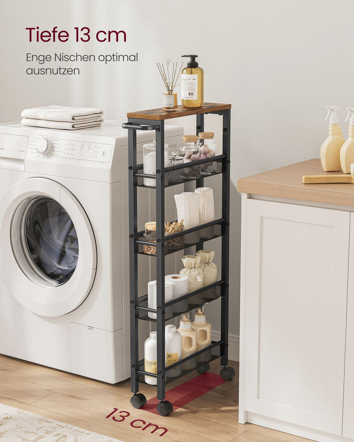 ROLLWAGEN ST. JOHN'S - Braun, Holzwerkstoff (45.4/99.6/13cm) - Hansiro