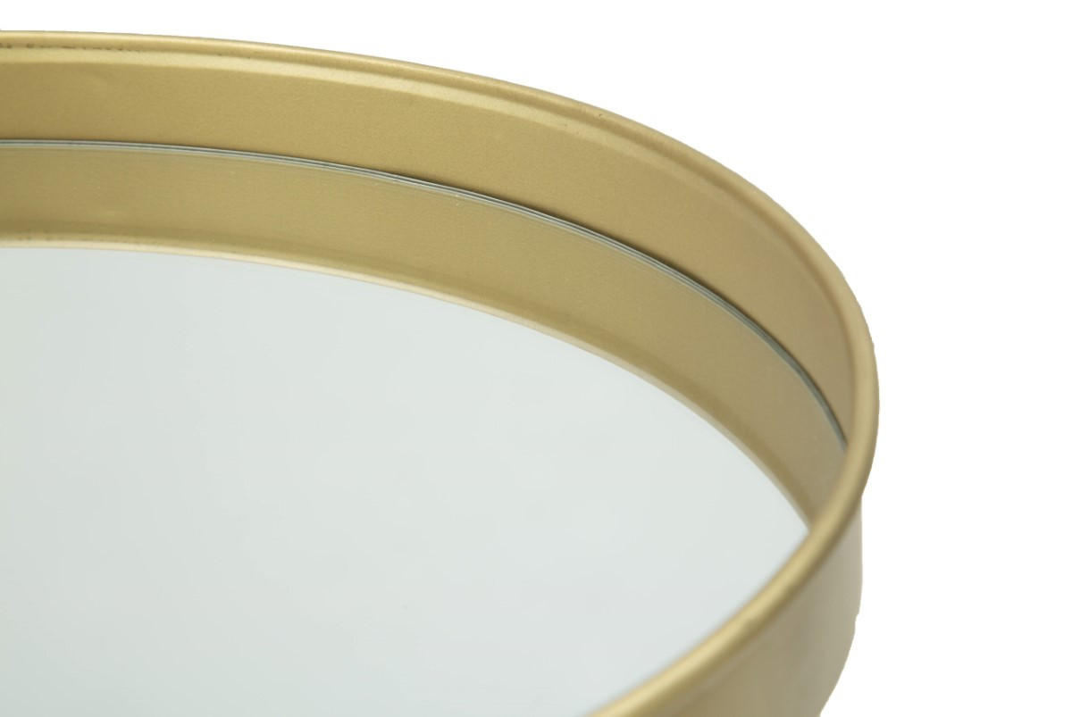 SPIEGELTABLETT mit Füßen 31/31/18 cm - Goldfarben, Metall (31/18cm) - Mauro Ferretti