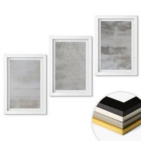 WANDBILDER 3er-Set - 20x30 cm Weißer Rahmen - Moderne minimalistische Texturen - Weiß, Kunststoff (20/30cm) - ArtPrintCave