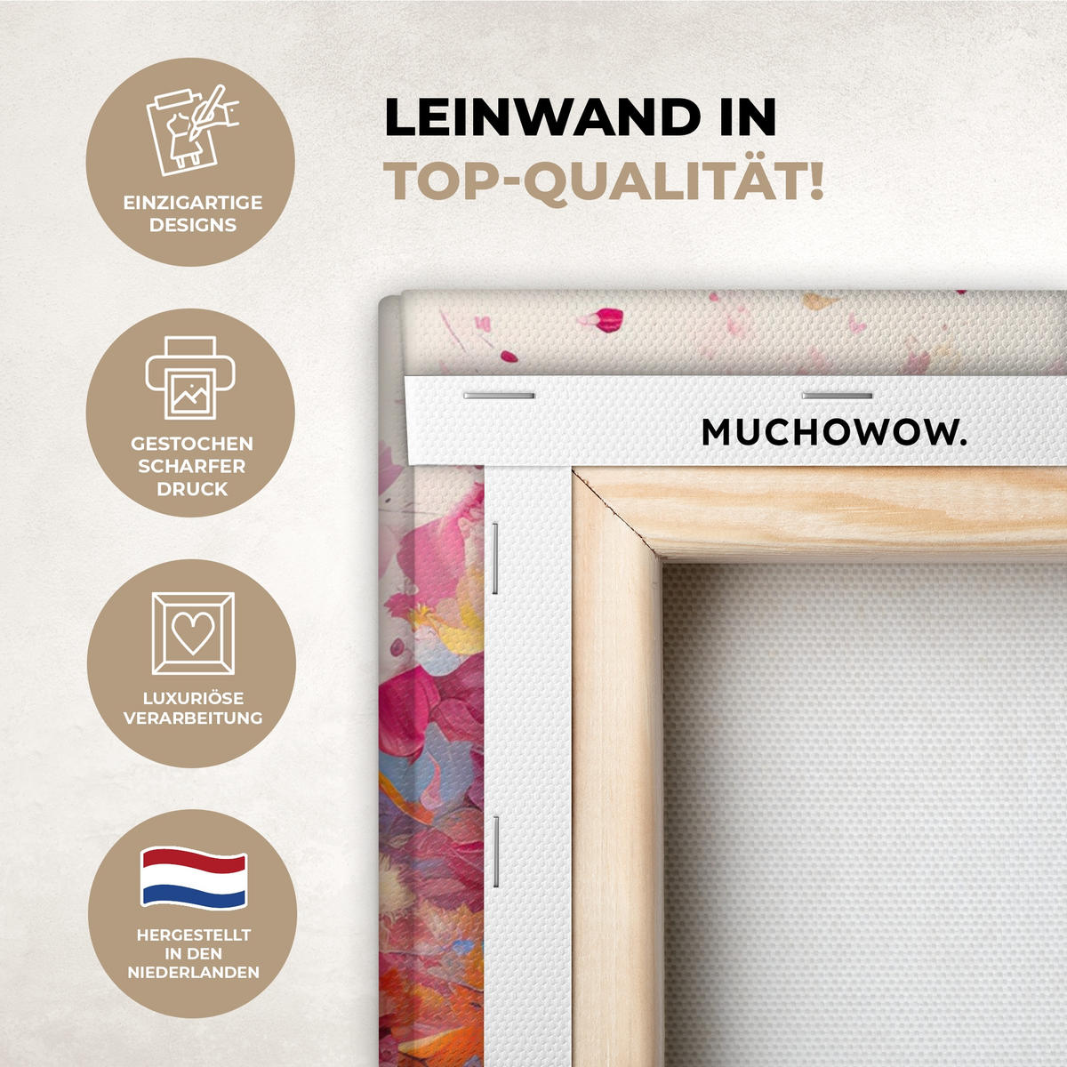 LEINWANDBILD Aquarell - Baum - Kunst - Abstrakt Deko Wohnzimmer 20x20 cm - Multicolor, Textil (20/20cm) - MuchoWow