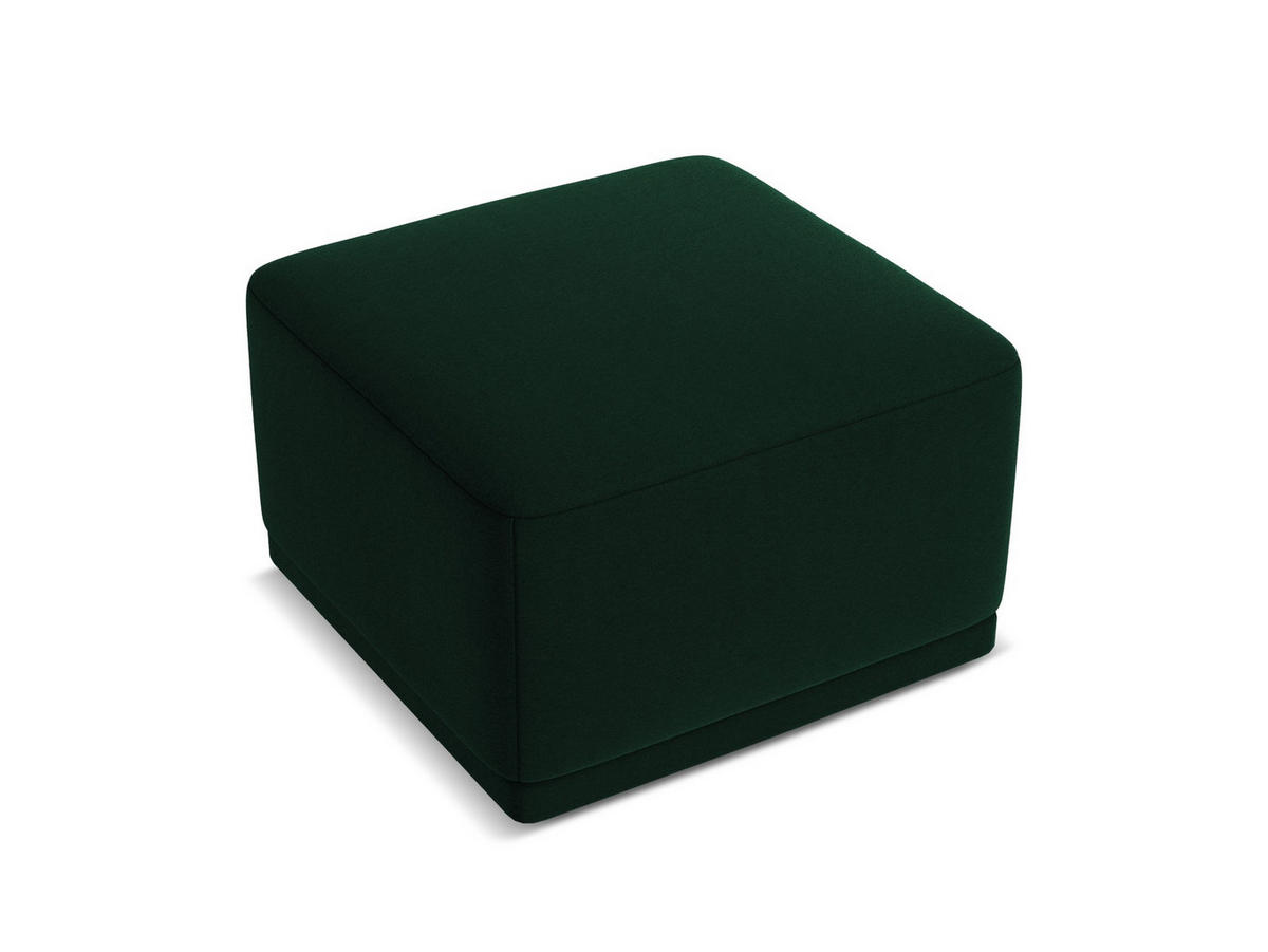 POUF Samt Stoff Grün - Dunkelgrün/Schwarz, Kunststoff/Textil (65/40/65cm) - Makamii