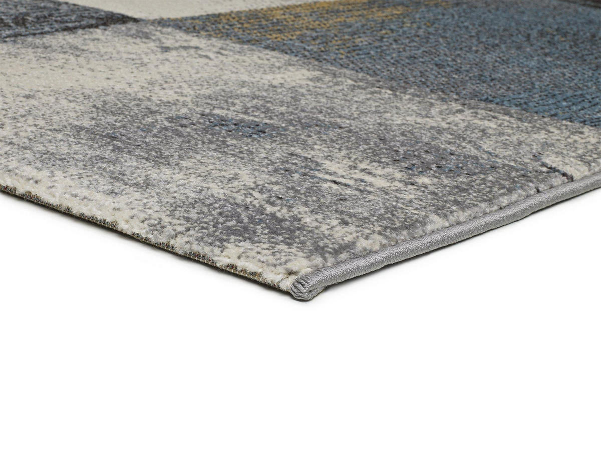 WEBTEPPICH Blau Adra 133/190 cm - Blau/Grau, Naturmaterialien/Textil (133/190cm) - Atticgo