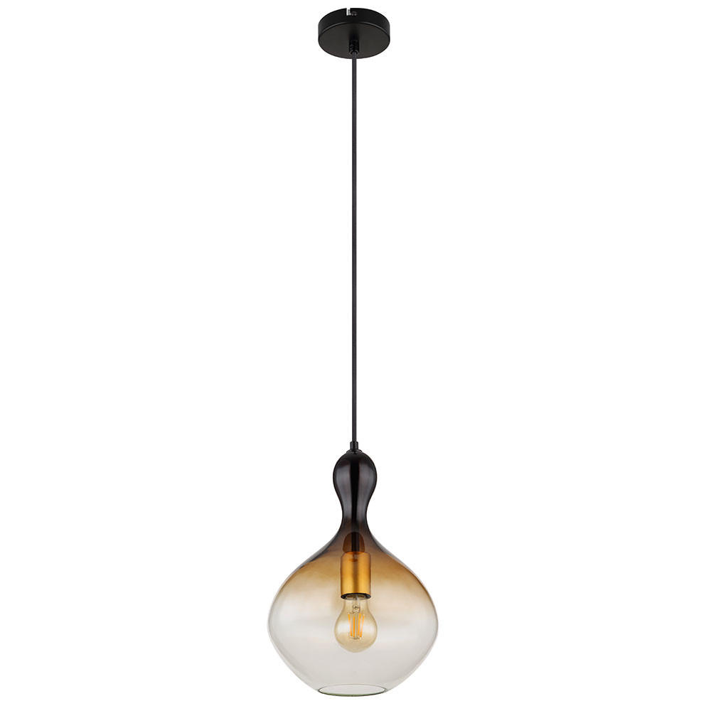 LED HÄNGELEUCHTE Metall Schwarz-Gold - Schwarz, Glas (23/23/120cm) - Globo Lighting