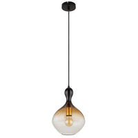 LED HÄNGELEUCHTE Metall Schwarz-Gold - Schwarz, Glas (23/23/120cm) - Globo Lighting