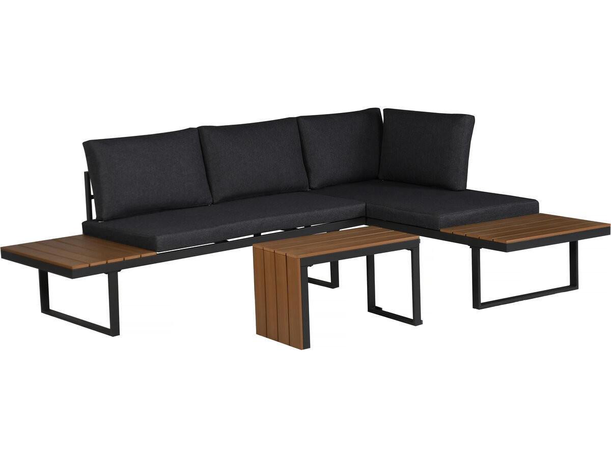 LOUNGEGARNITUR Sylva 4-Sitzer Grau - Grau, Metall - Habitat Garten