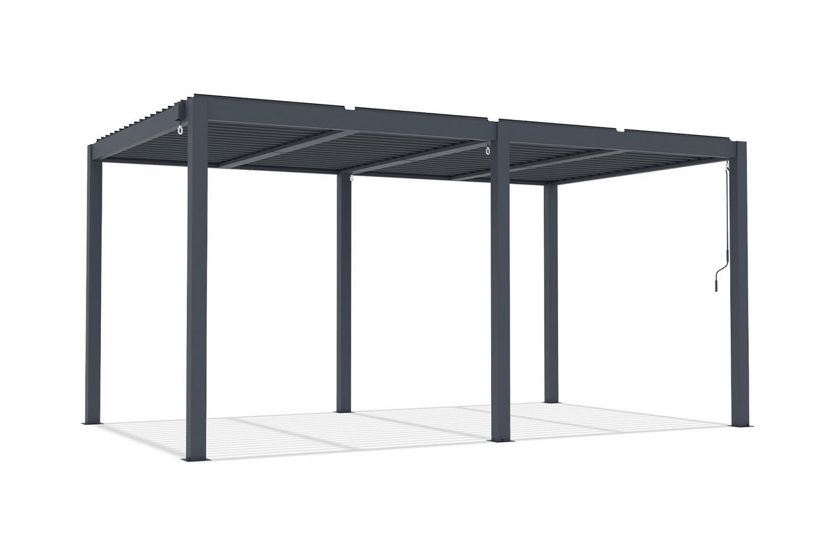 BIOKLIMA-PERGOLA Agosta 5x3m freistehend 250 cm hoch Graues Aluminium - Grau, Metall (509/248/304cm) - Cazeboo