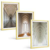BILDER SET 3er Set - 40x60 cm Goldrahmen - Innenräume historischer Gebäude - Goldfarben, Kunststoff (40/60cm) - TULUP