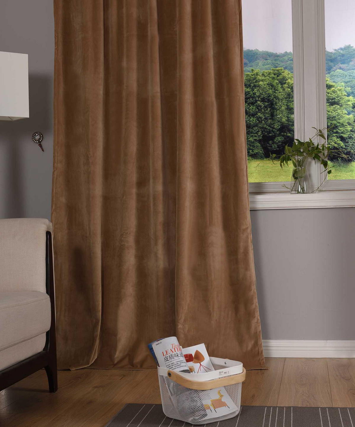 VORHANG MILANO HxB 280x135 cm Sand - Sandfarben, Textil (135/280cm) - Gardinenbox