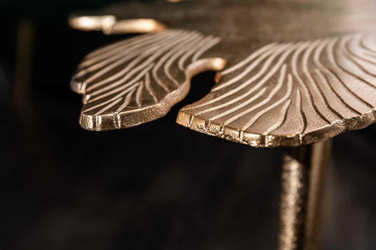 COUCHTISCH ABSTRACT LEAF rechteckig Gold 57cm - Goldfarben/Braun, Metall (50/57/42cm) - riess-ambiente