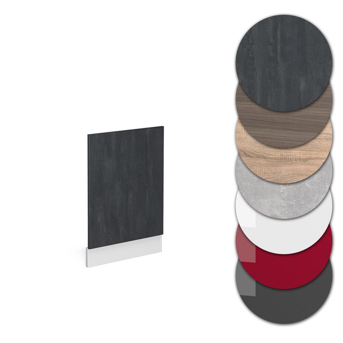 FRONTBLENDE R-Line Schwarz Beton 45 cm AP Marmor - Schwarz/Weiß, Holzwerkstoff (45/57.2/1.6cm) - Vicco