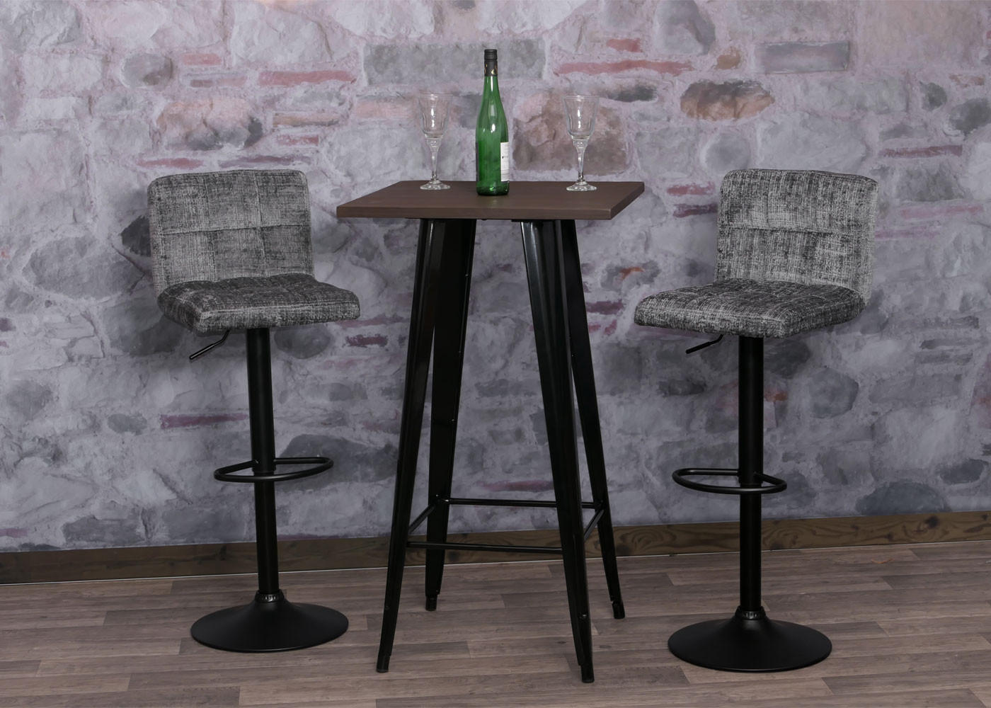 BARHOCKER Grau 2er-Set - Grau, Textil (38/107/41cm) - MCW