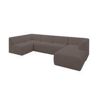 WOHNLANDSCHAFT Ottomane Rechts MOVO-L 345x180x78 cm Braun Bouclé - Braun, Holzwerkstoff/Kunststoff (180/78/345cm) - ALTDECOR