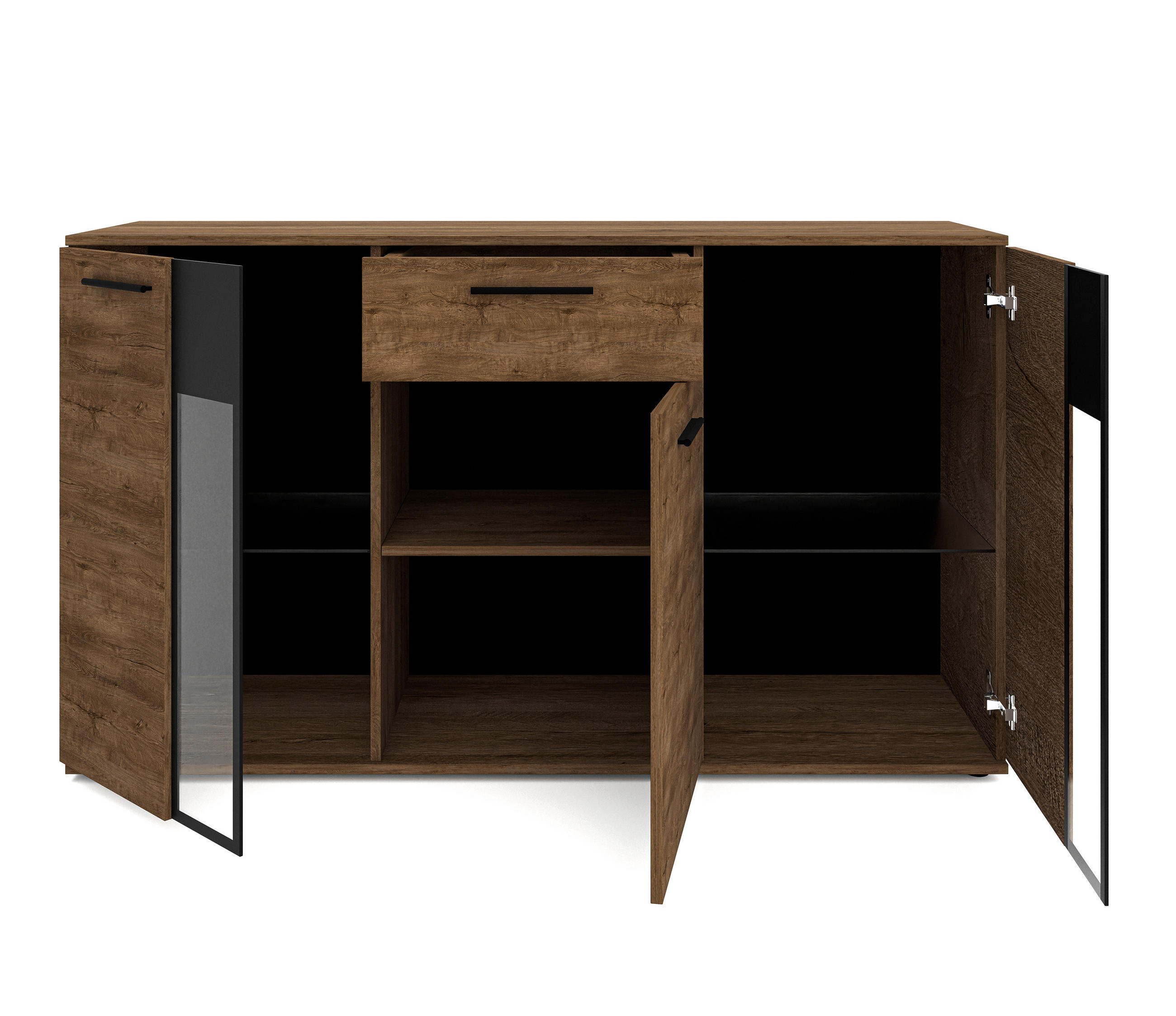 SIDEBOARD Formilo Lefkas Eiche 140,4/80/40,2 cm – Kommode mit Schublade - Braun, Holzwerkstoff/Kunststoff (140/80/40cm) - AX Living