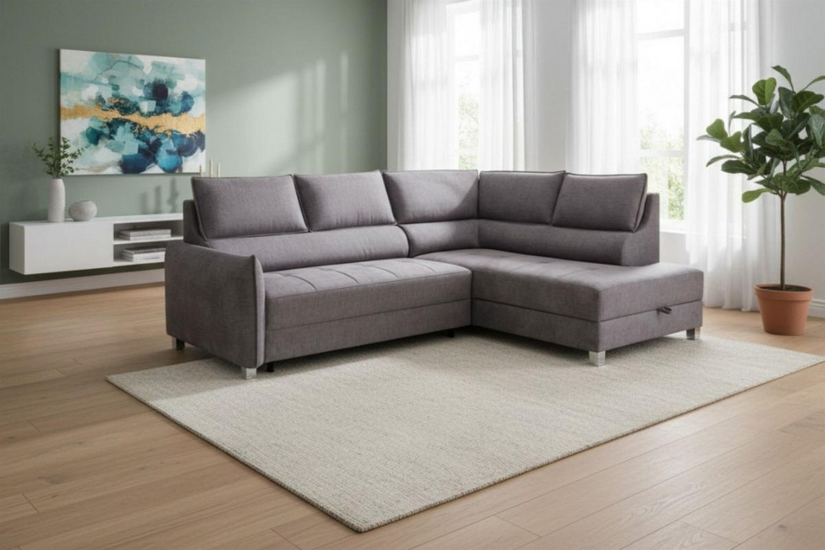 ECKSOFA Marno In Chill Me - Grau, Holzwerkstoff/Textil (260/200cm) - Fun Möbel