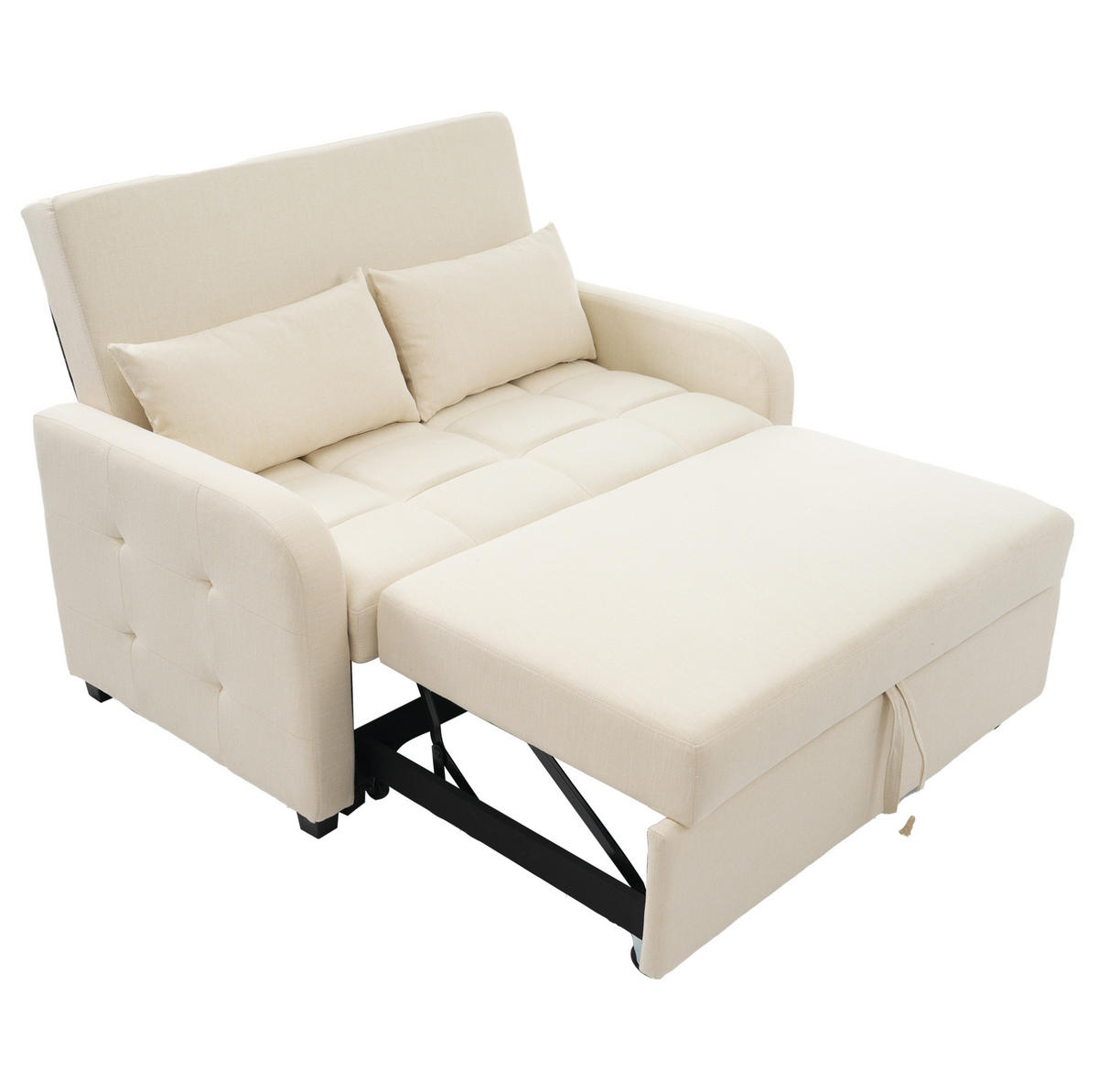 SCHLAFSESSEL 127/75/94 cm in Beige mit Schlaffunktion und 3-fach verstellbarer Lehne - Beige, Kunststoff (127/94/75cm) - Flora Grace