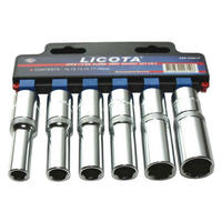 NUSS- UND STECKSCHLÜSSELSÄTZE, 1/2 Zoll, 6-teilig, SW 10-19 - Silberfarben, Metall (25/1/1cm) - BONI-SHOP