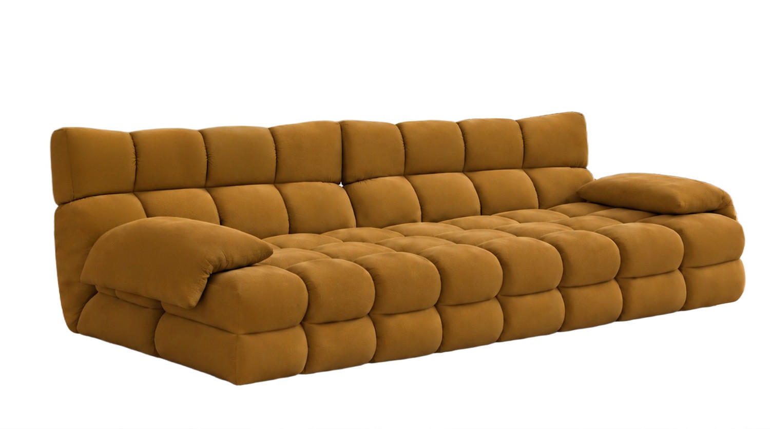 SOFA AMIA Braun Velvet - Dunkelbraun/Schwarz, Kunststoff/Textil (290/86/108cm) - KAWOLA