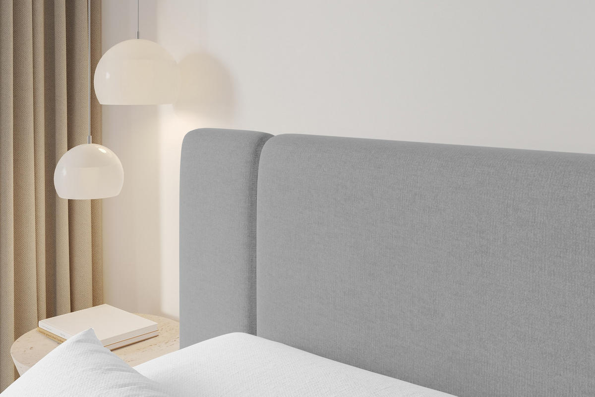 BOXBETT mit Matratze H3 - EVON - 140x200 cm Grau - Greige, Holzwerkstoff (140/200cm) - ALTDECOR