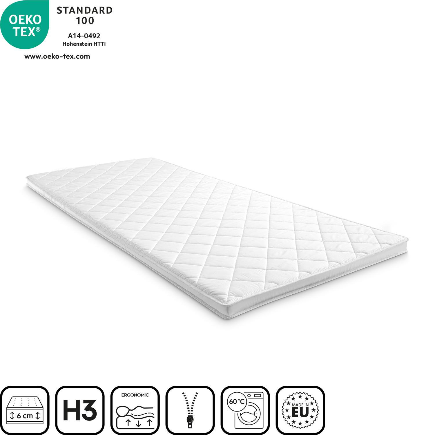 TOPPER T6 90x200 cm - Weiß, Textil (90/200cm) - Matratzen Discount