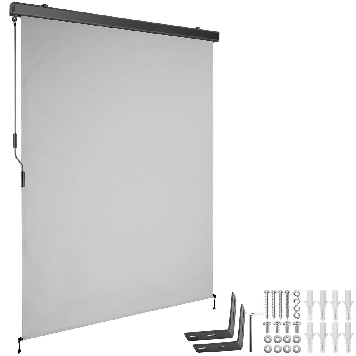 SENKRECHTMARKISE Eloise,inkl. Wandhaltern,hellgrau - Hellgrau, Kunststoff (140/250cm) - tectake