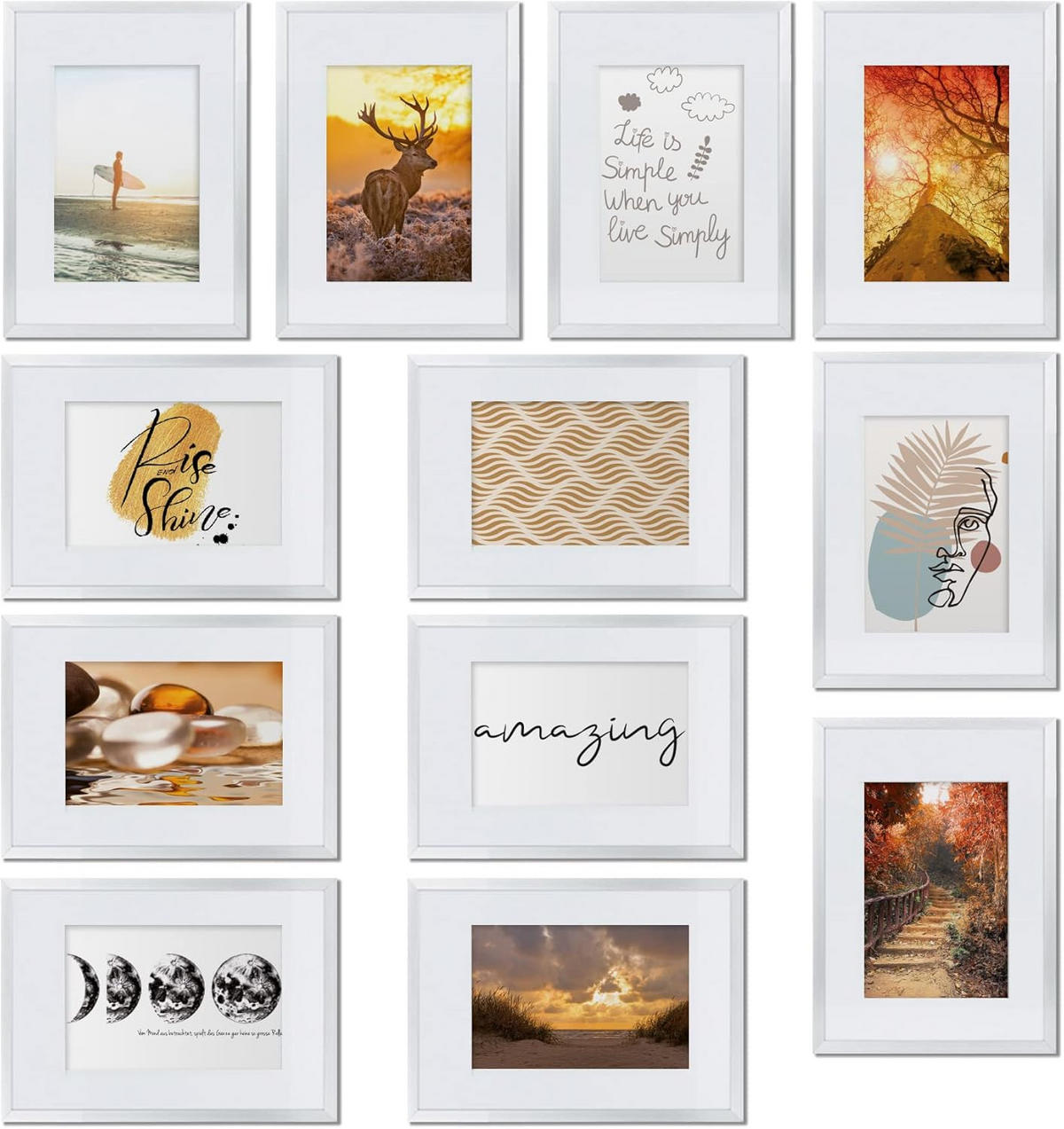 BILDERRAHMEN Sunligth Weiß 12tlg - Weiß, Kunststoff (23/19/24cm) - BoMoe