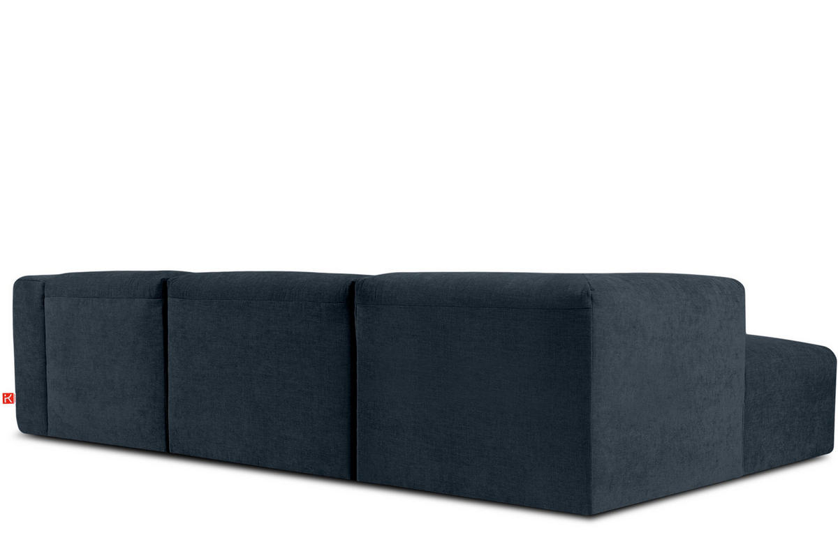 ECKMODULSOFA-LINKS BUFFO mit extrem weicher und bequemer Sitzfläche, Gewebestoff, dunkelblau - Dunkelblau, Textil (297/180cm) - KONSIMO®