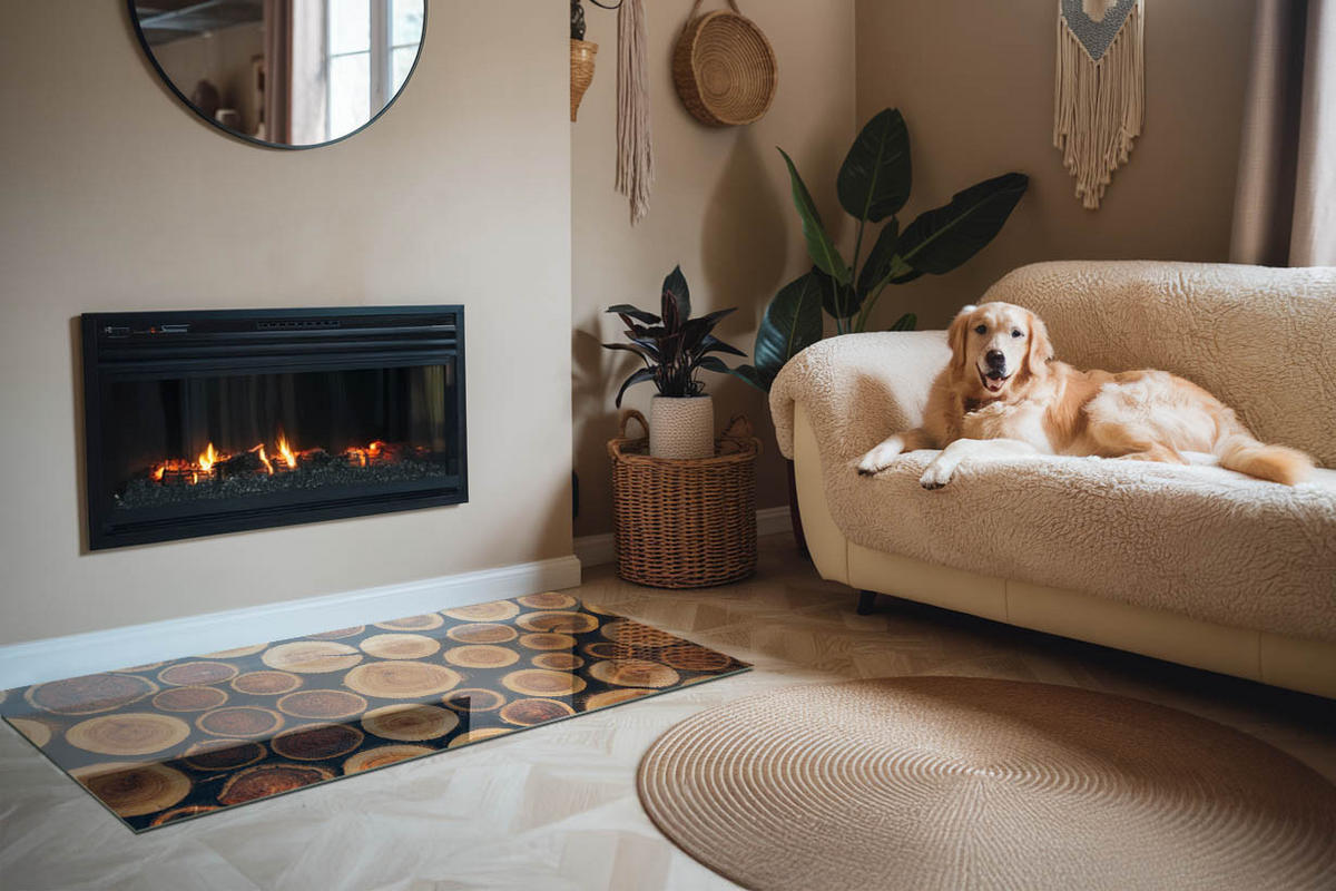 GLASPLATTE für Kamin 140x70 cm Braun - Braun, Glas (140/70/0.4cm) - ArtPrintCave