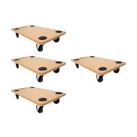 TRANSPORTROLLER 4er-Set mit 4 Rollen 11,5x30x60cm Traglast 200kg MDF Holzplatte Braun - Braun, Holzwerkstoff (60/30/11.5cm) - PROREGAL