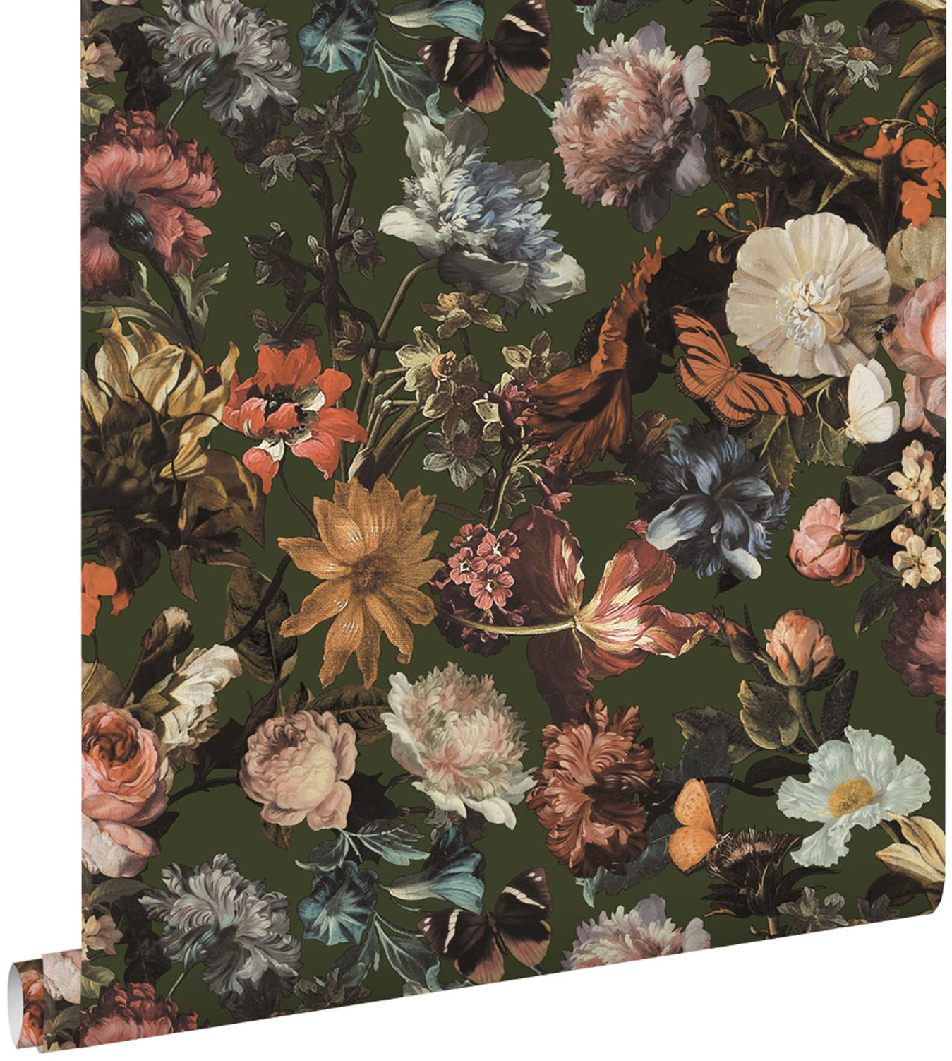 TAPETE Blumen 53 cm x 10.05 m - Grün, Papier (53/1000cm) - ESTAhome