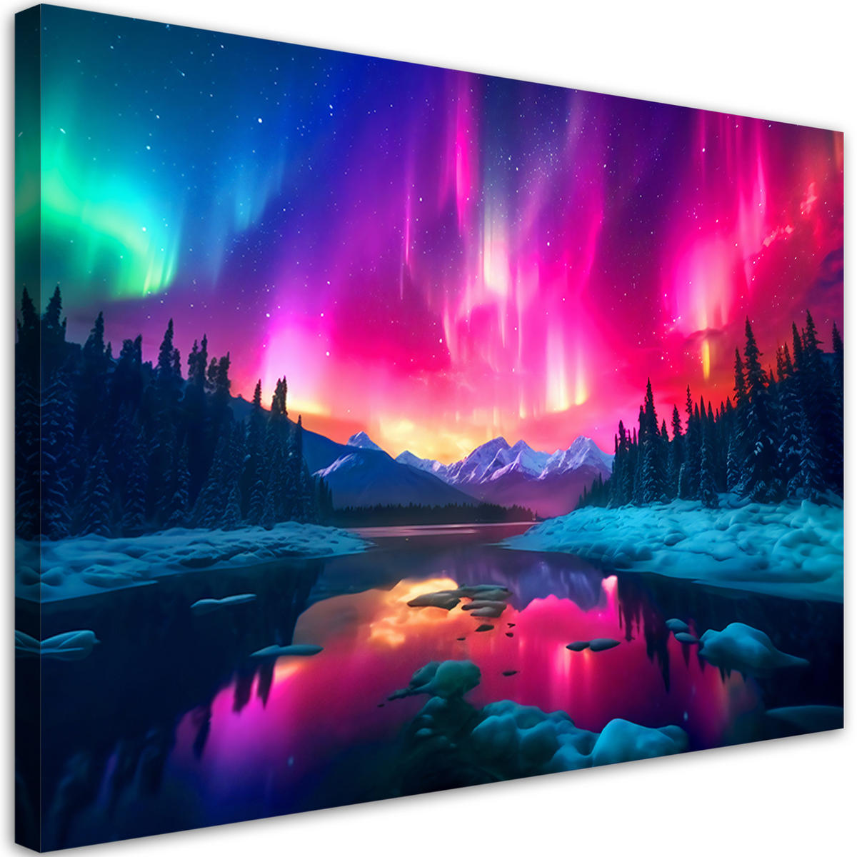 LEINWANDBILD Abstrakter Himmel Landschaft - Lila, Textil (90/60cm) - Feeby