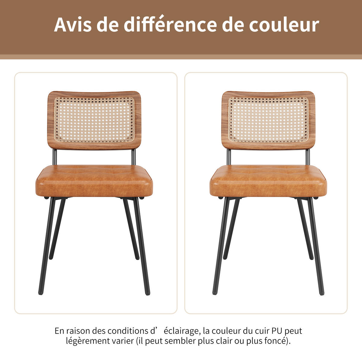 ESSZIMMERSTUHL 4-Tlg Kunstleder Rattan, Ergonomisch Retro - Braun, Metall (66/45/70.5cm) - FLIEKS