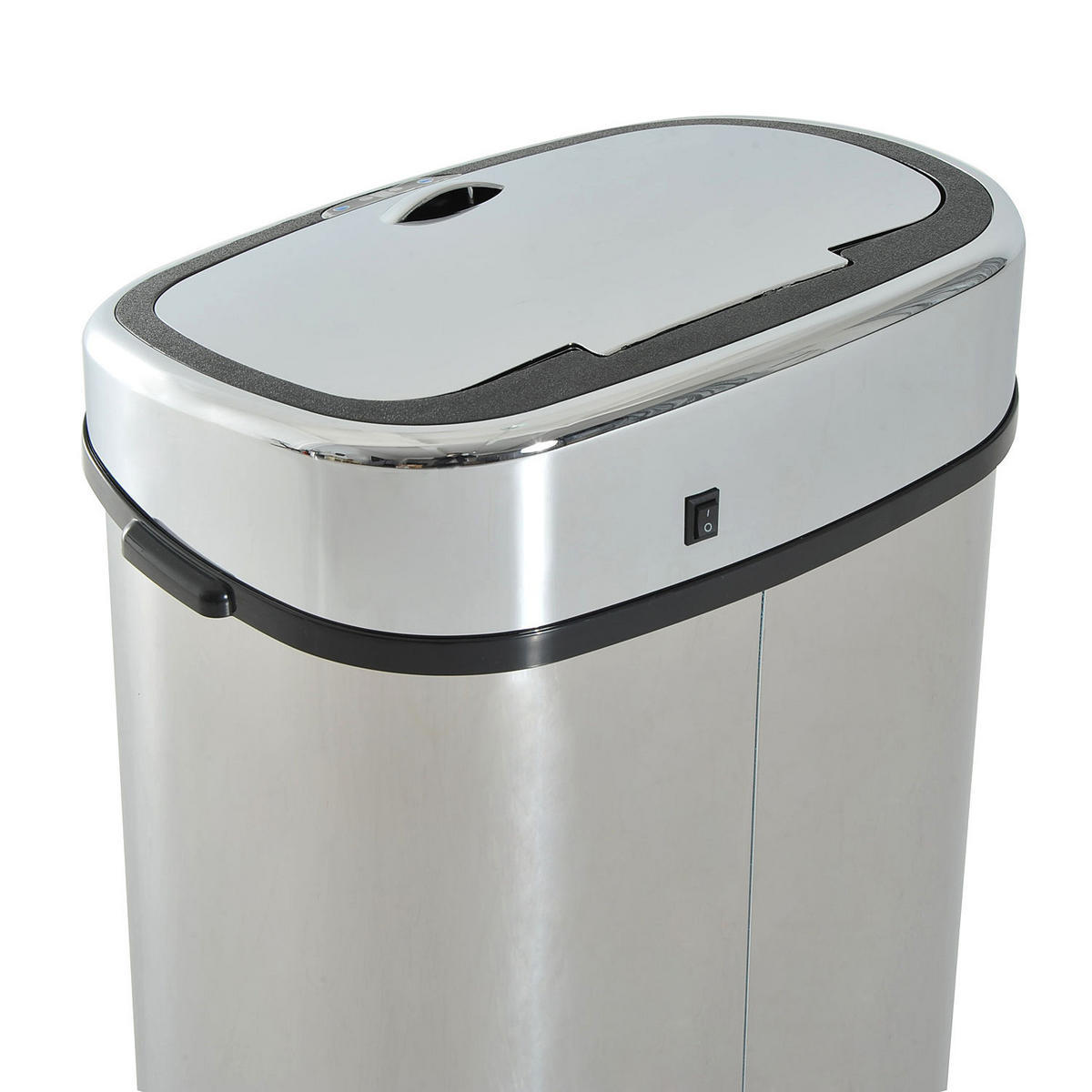 AUTOMATIK Mülleimer Abfalleimer mit Sensor Küche Edelstahl viereckig 68L - Silberfarben, Metall (29.5/78/40.5cm) - HOMCOM