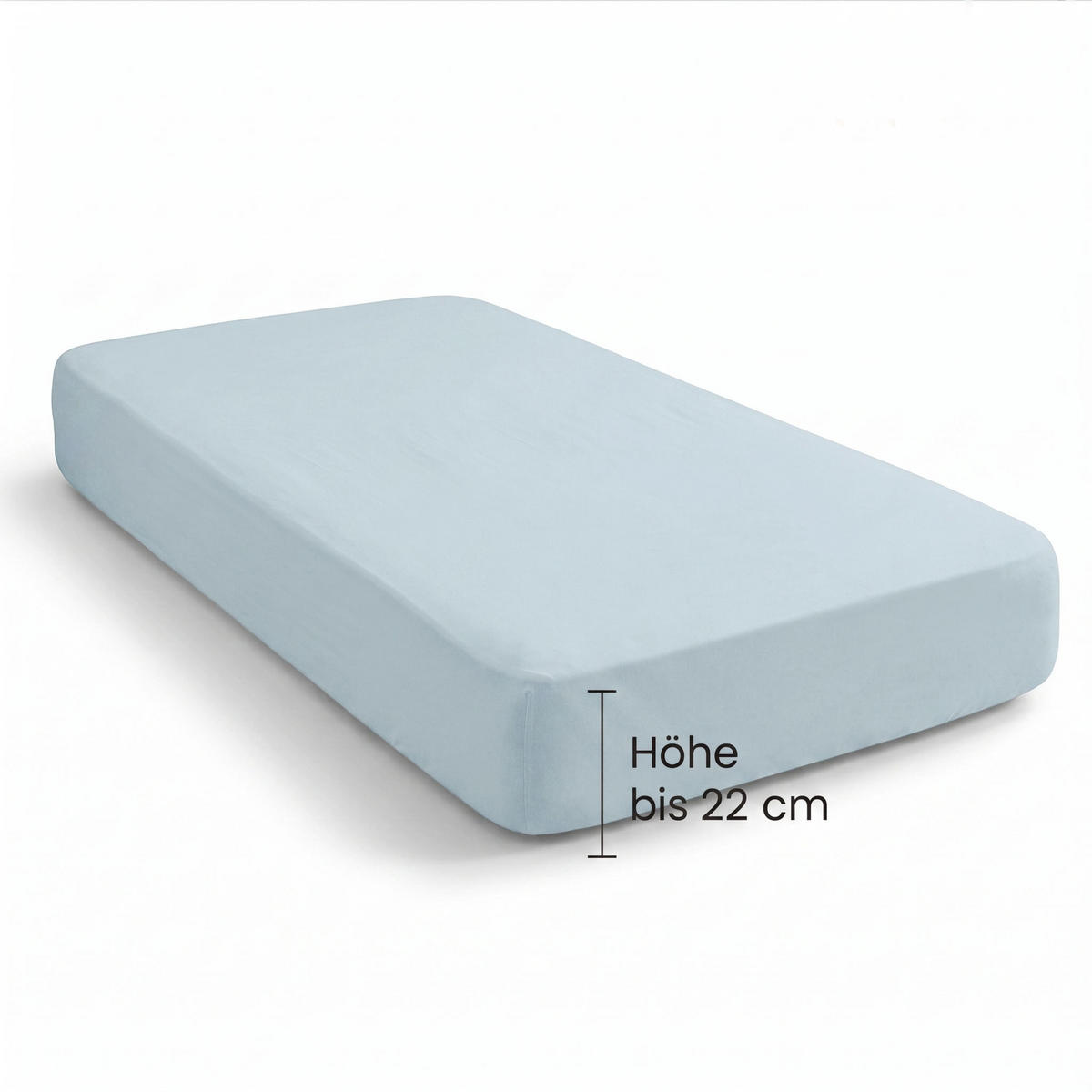 SPANNBETTTUCH Basic Jersey hellblau, 90x190 cm - 100x200 cm - Hellblau, Textil (100/200cm) - biberna Sleep & Protect
