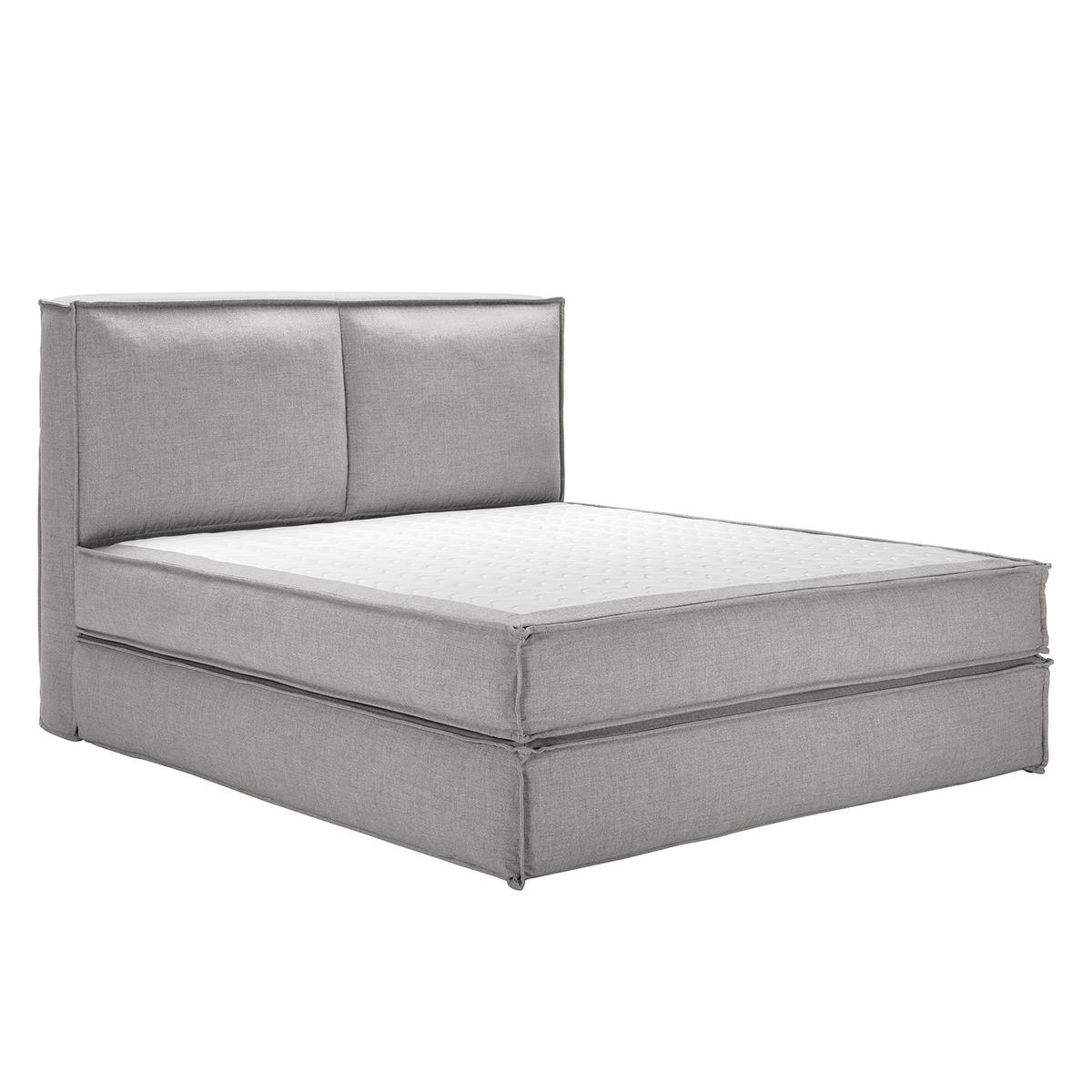 BOXSPRINGBETT mit Kopfteil - Premium - Grau, Textil (180/220cm) - home24