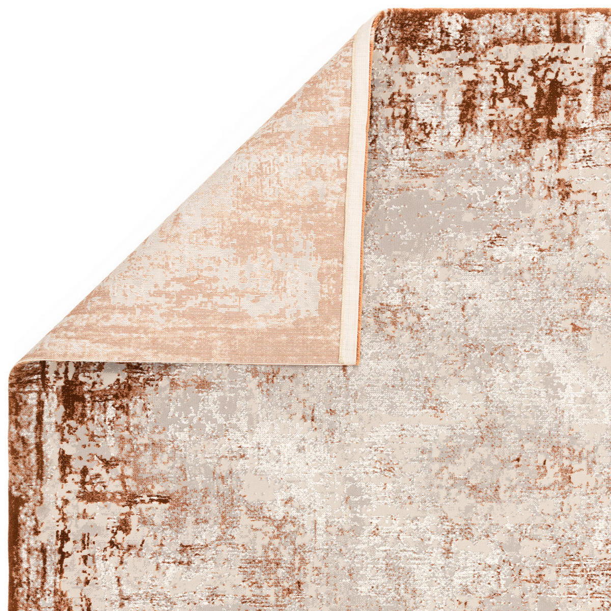 TEPPICH Velours abstrakt mit Bordüren TIBER-Rieti, Terrakotta 200x290 cm - Terra cotta, Textil (200/290cm) - KADIMA DESIGN