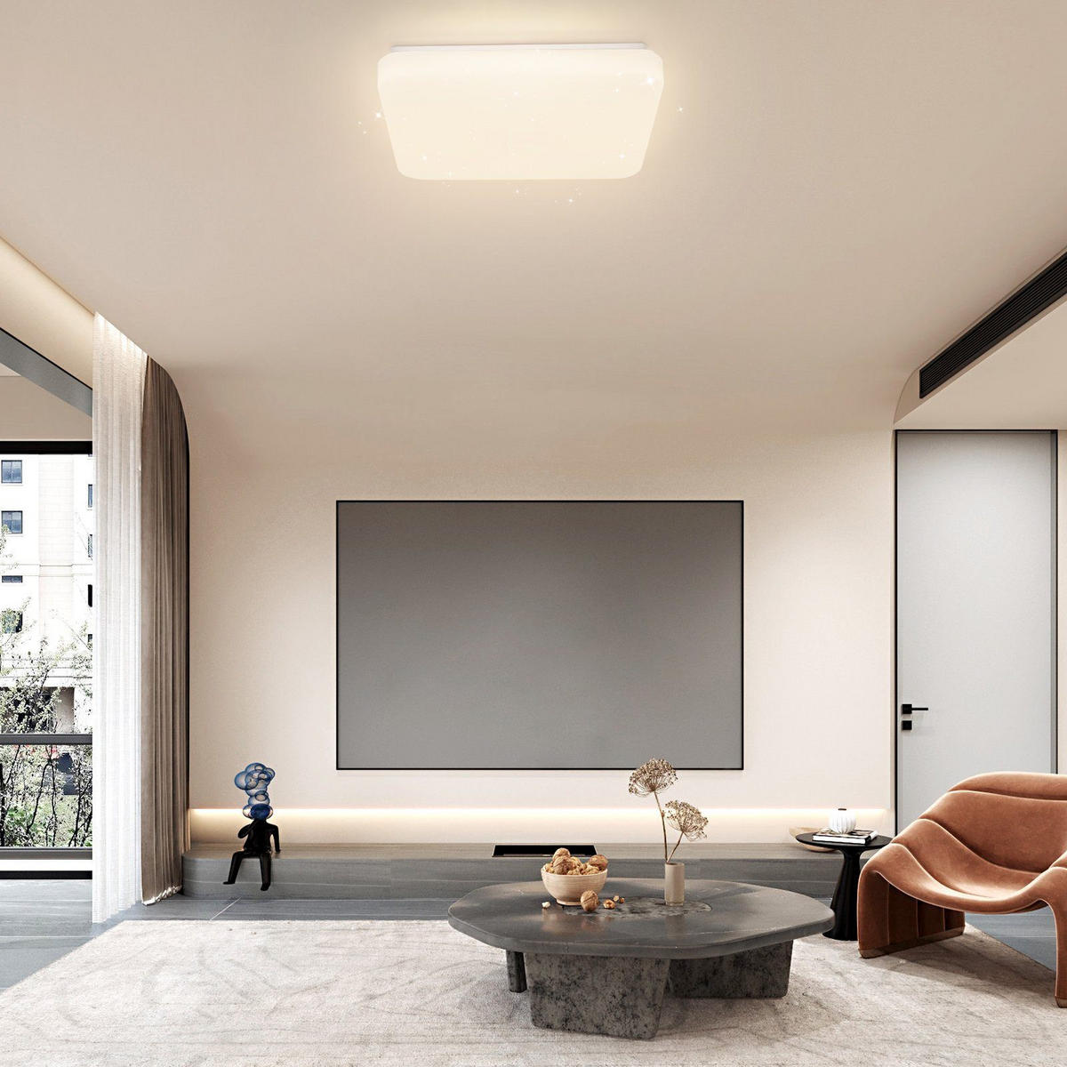 LED-DECKENLEUCHTE Artur 28/28/4 cm - Weiß, Kunststoff (28/28/4cm) - Nettlife