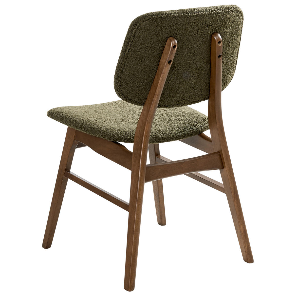 ESSZIMMERSTUHL 2er-Set Grün Elaine - Dunkelbraun/Grün, Textil (48/81/54cm) - Beliani